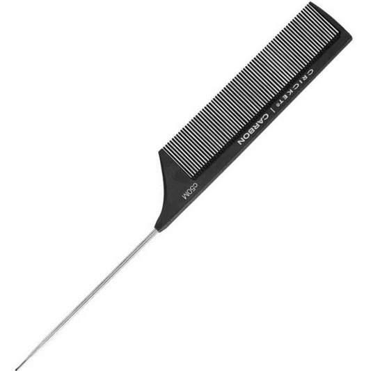 CRICKET Carbon Comb C50M Fine Tooth Metal Rattail Comb