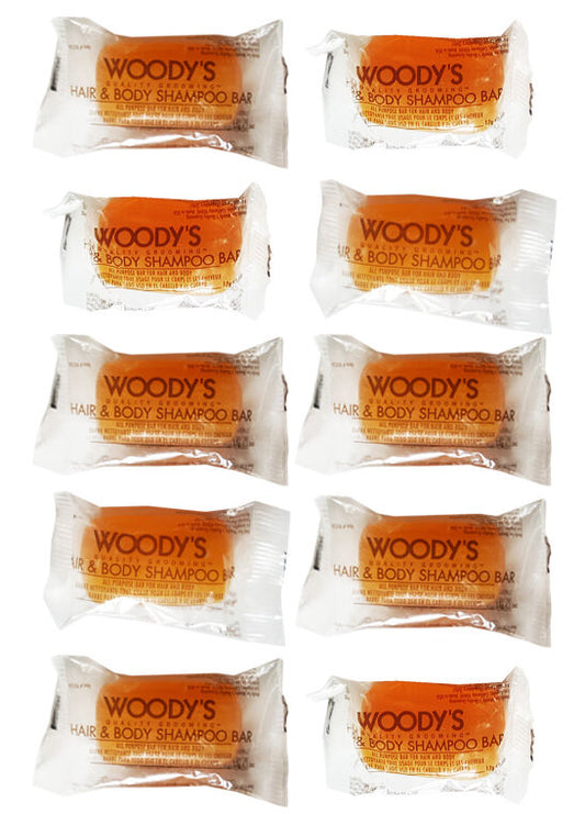 WOODY'S QUALITY GROOMING HAIR & BODY SHAMPOO BAR FOR MEN 0.6 OZ. (10PCS)