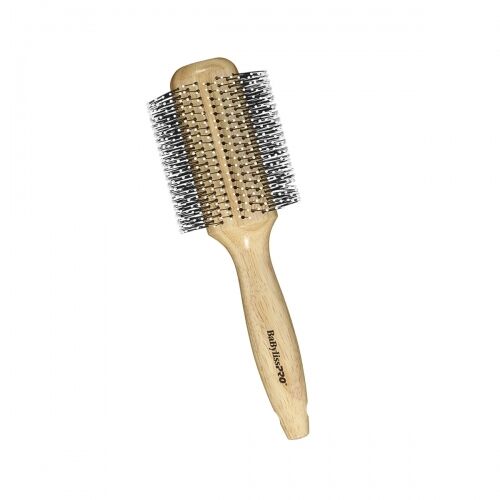 BABWB45 BaByliss PRO Anti static Blow-Dry Wood Brush 3” Large Natural Wood.