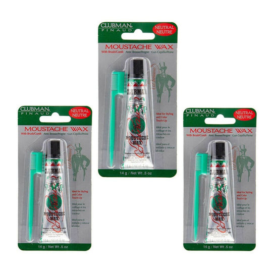 CLUBMAN Neutral Moustache wax 0.5 oz 3 Tubes