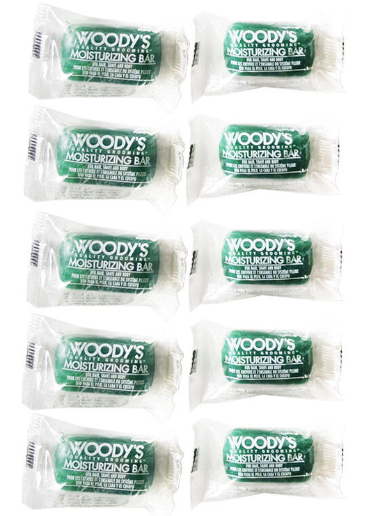 WOODY'S QUALITY GROOMING MOISTURIZING BAR FOR MEN – HAIR AND BODY 0.6OZ (10 pcs)