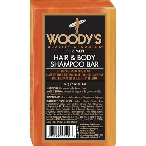 WOODY'S QUALITY GROOMING HAIR & BODY SHAMPOO BAR FOR MEN 8 OZ