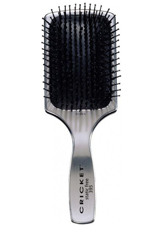 CRICKET Static Free Visage Cushioned Pad Paddle Brush Aluminum Finish 395
