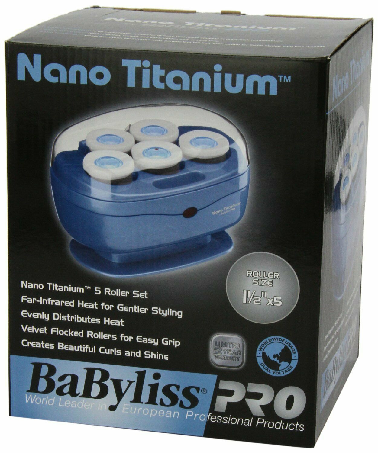 BABYLISS PRO NANO TITANIUM PROFESSIONAL 5 JUMBO PLUS ROLLER HAIRSETTER BABNTTS7