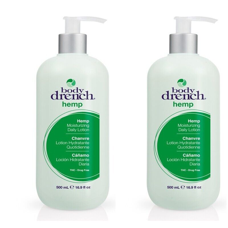 2 Bottles BODY DRENCH HEMP MOISTURIZING DALIY LOTION 16 OZ