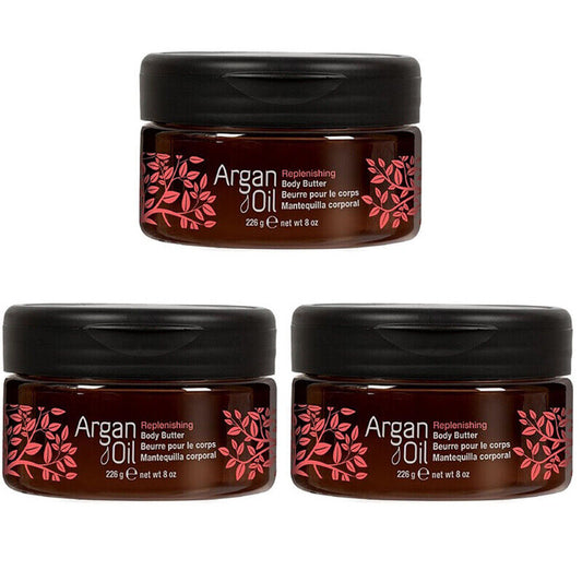 3 Bottles BODY DRENCH ARGAN OIL BODY BUTTER 8 OZ