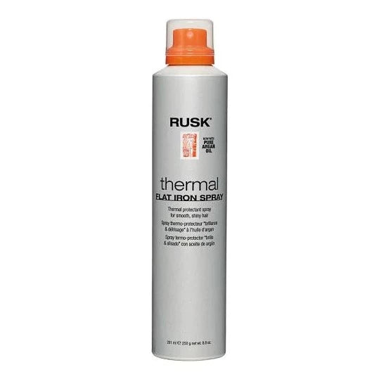Rusk - Thermal Flat Iron Hair Spray 8.8oz, Conditions & Protects Hair.