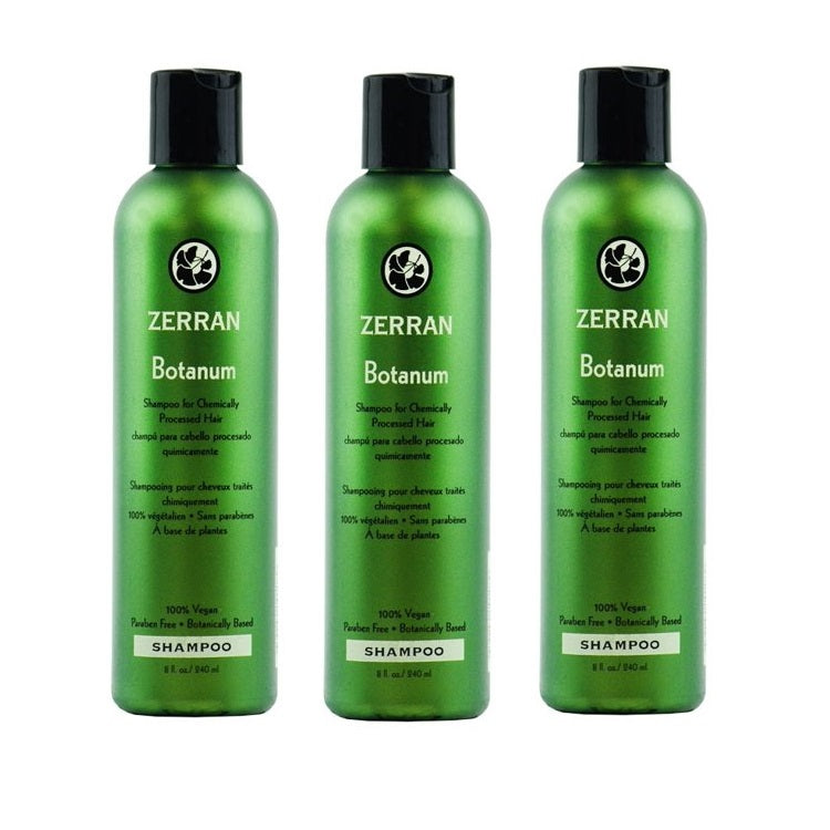 3 X Zerran Botanum Shampoo for Chemically Processed Hair - 8oz- (3 PACKS)