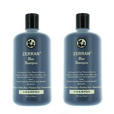 2 Bottles Zerran Blue Shampoo - for Brassy, Grey or Platinum Hair - 8 oz