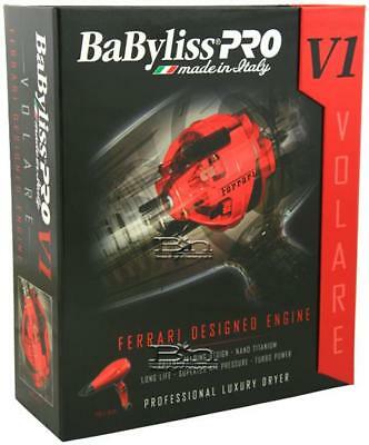 BABFRV1 BABYLISS PRO NANO TITANIUM VOLARE V1 DRYER FERRARI-DESIGNED ENGINE RED