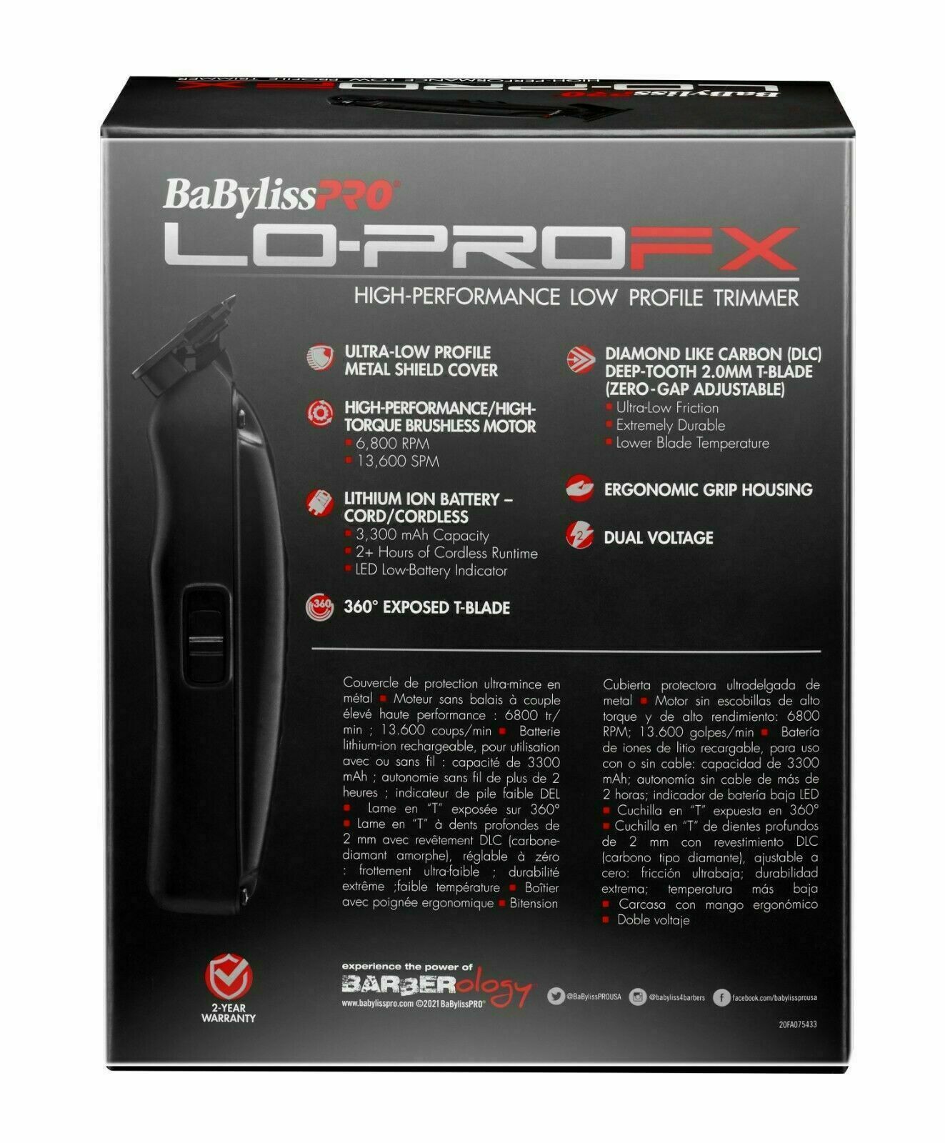 BaByliss Pro LO-PROFX High Performance Low Profile Trimmer FX726