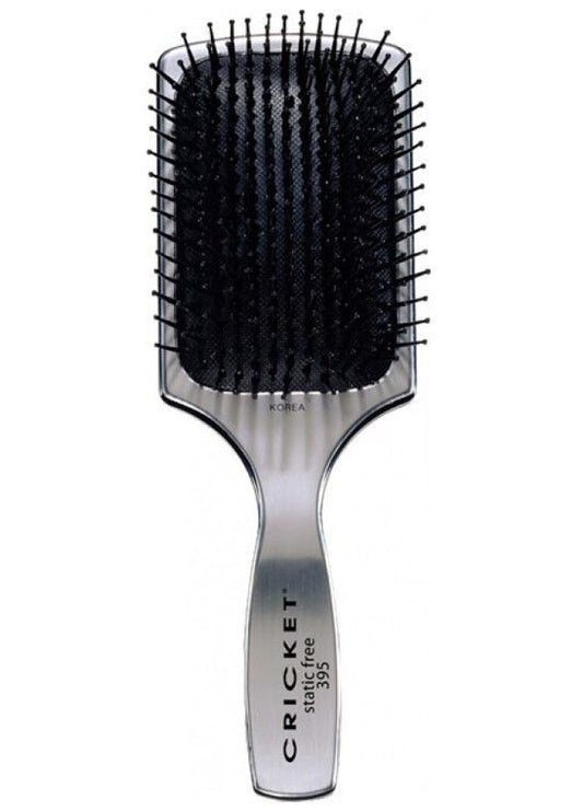 CRICKET Static Free Visage Cushioned Pad Paddle Brush Aluminum Finish 395