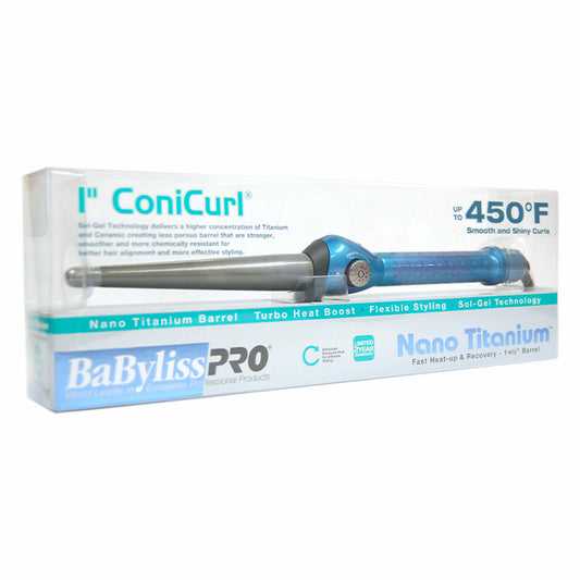 BABYLISS PRO BABNT100TBN BabylissPro Nano Titanium 1/2" to 1" ConiCurl Iron