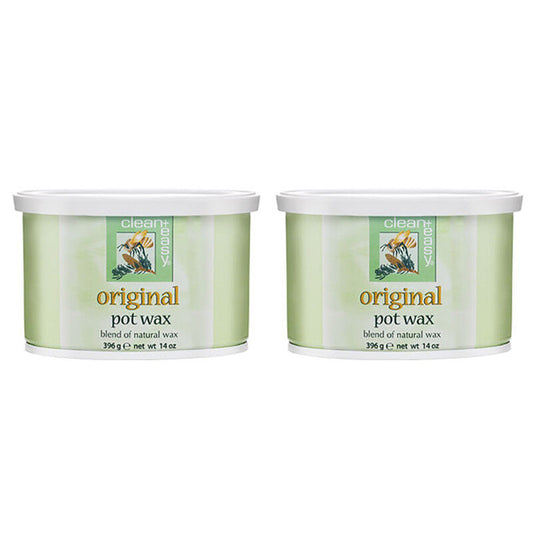 2X Clean + Easy Original Pot Wax 14 oz., Beeswax, for all areas of body (2 PCS)