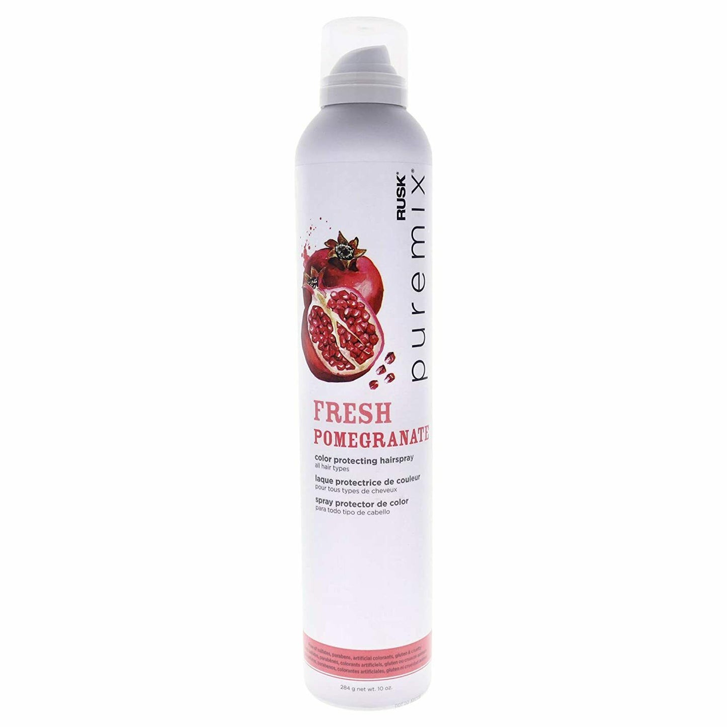 RUSK Puremix FRESH POMEGRANATE Color Protecting Hairspray 10 oz.