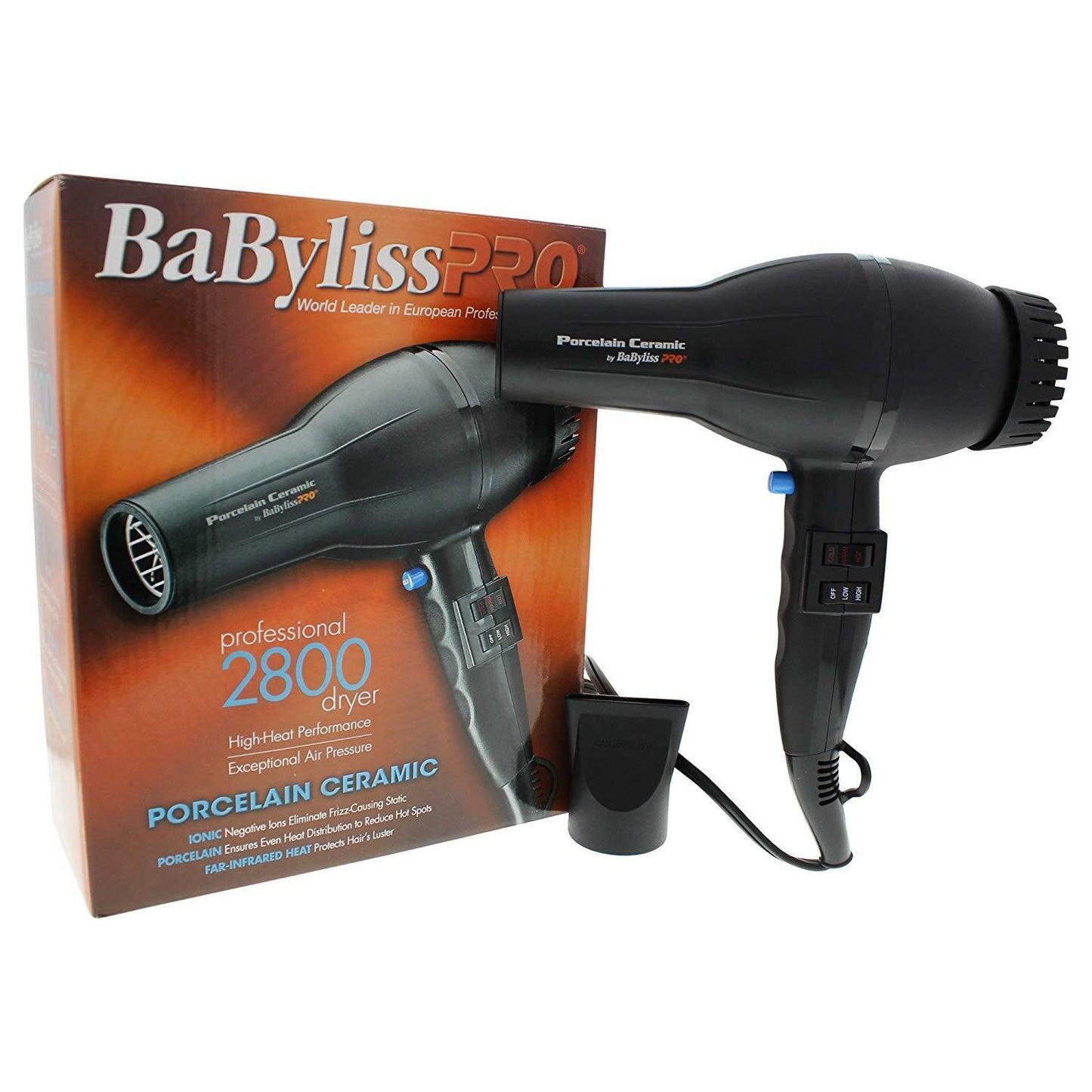 BaByliss Pro Porcelain Ceramic Ionic Super Turbo 2800 Dryer BABP2800