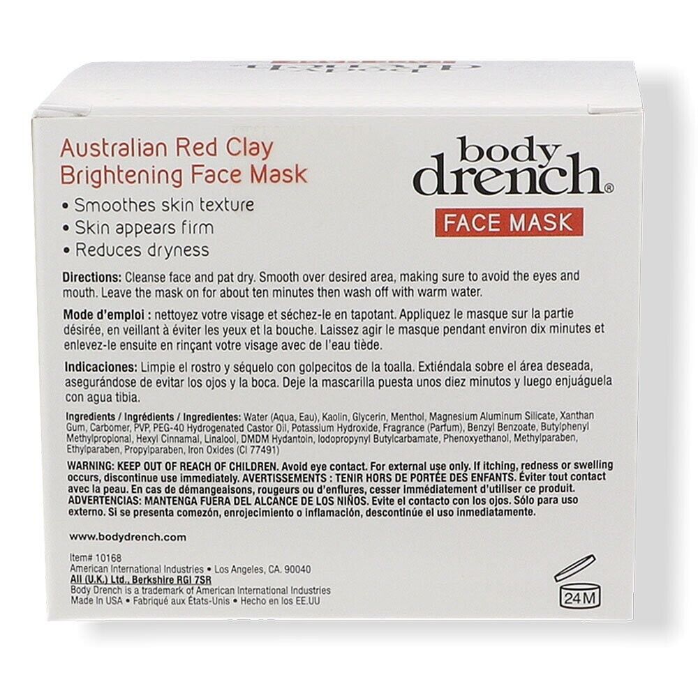 Body Drench Nourish Australian Red Clay Brightening Face Mask 4 oz