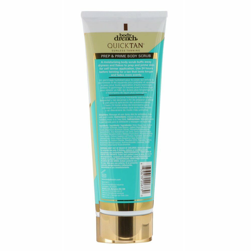 Body Drench Quick Tan Sunless Tanning Prep & Prime Body Scrub Before Tanning 7oz