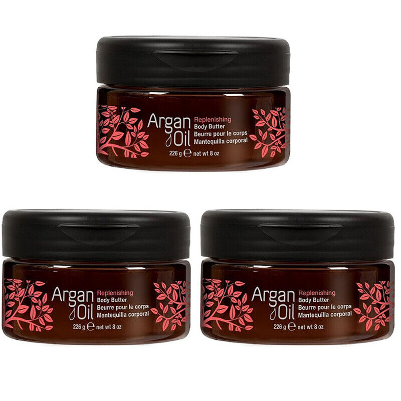3 Bottles BODY DRENCH ARGAN OIL BODY BUTTER 8 OZ