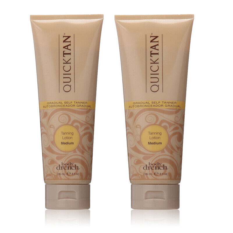 2 Tubes x BODY DRENCH QUICKTAN TANNING LOTION MEDIUM 8.0 OZ