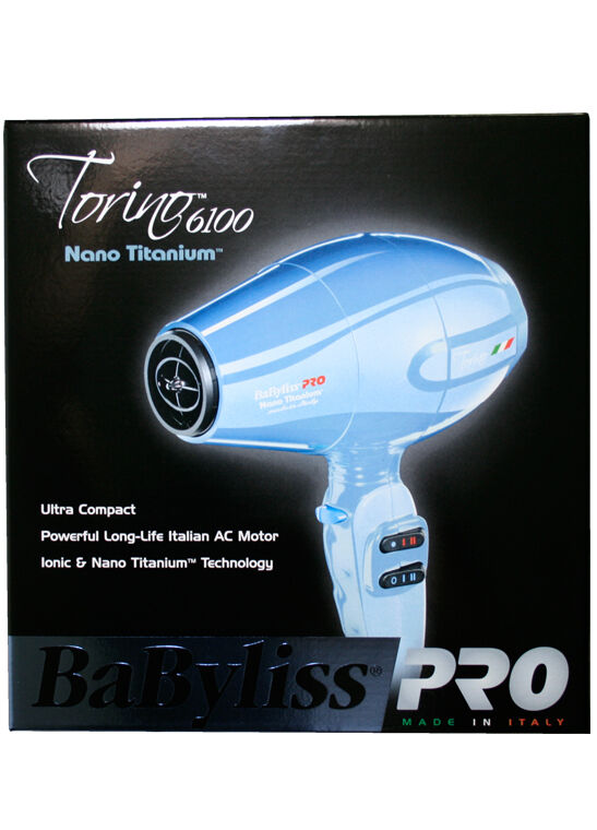 BABYLISS PRO NANO TITANIUM TORINO 6100 COMPACT HAIR/BLOW DRYER BABNTB6160N BLUE