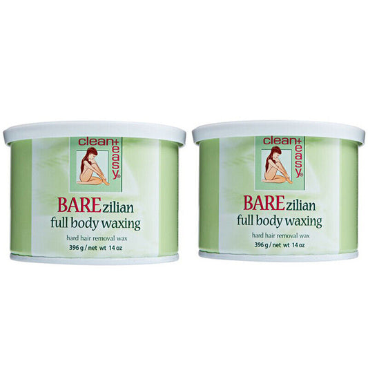 CLEAN + EASY Barezilian Full Body Hard Wax 14 oz   NEW ( 2 PACKS)