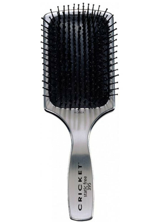 CRICKET Static Free Visage Cushioned Pad Paddle Brush Aluminum Finish 395