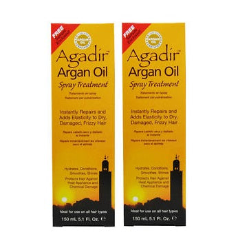 AGADIR Argan Oil Spray Treatment Repairs Adds Elasticity to Dry Hair 5.1 oz x2