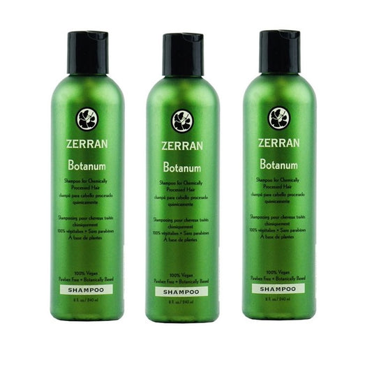 3 X Zerran Botanum Shampoo for Chemically Processed Hair - 8oz- (3 PACKS)