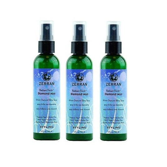 3 X Zerran Radiant Finish Diamond Mist 4 oz.(3 PACKS)