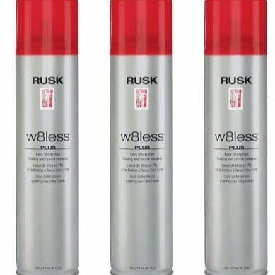 3 X RUSK W8LESS PLUS HAIRSPRAY 10 OZ ** (3 PACKS)